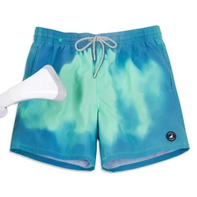 Men's Colour-Changing Swim Shorts with Gradient Quick-Dry Design