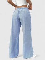 Women's Striped Wide Leg Trousers