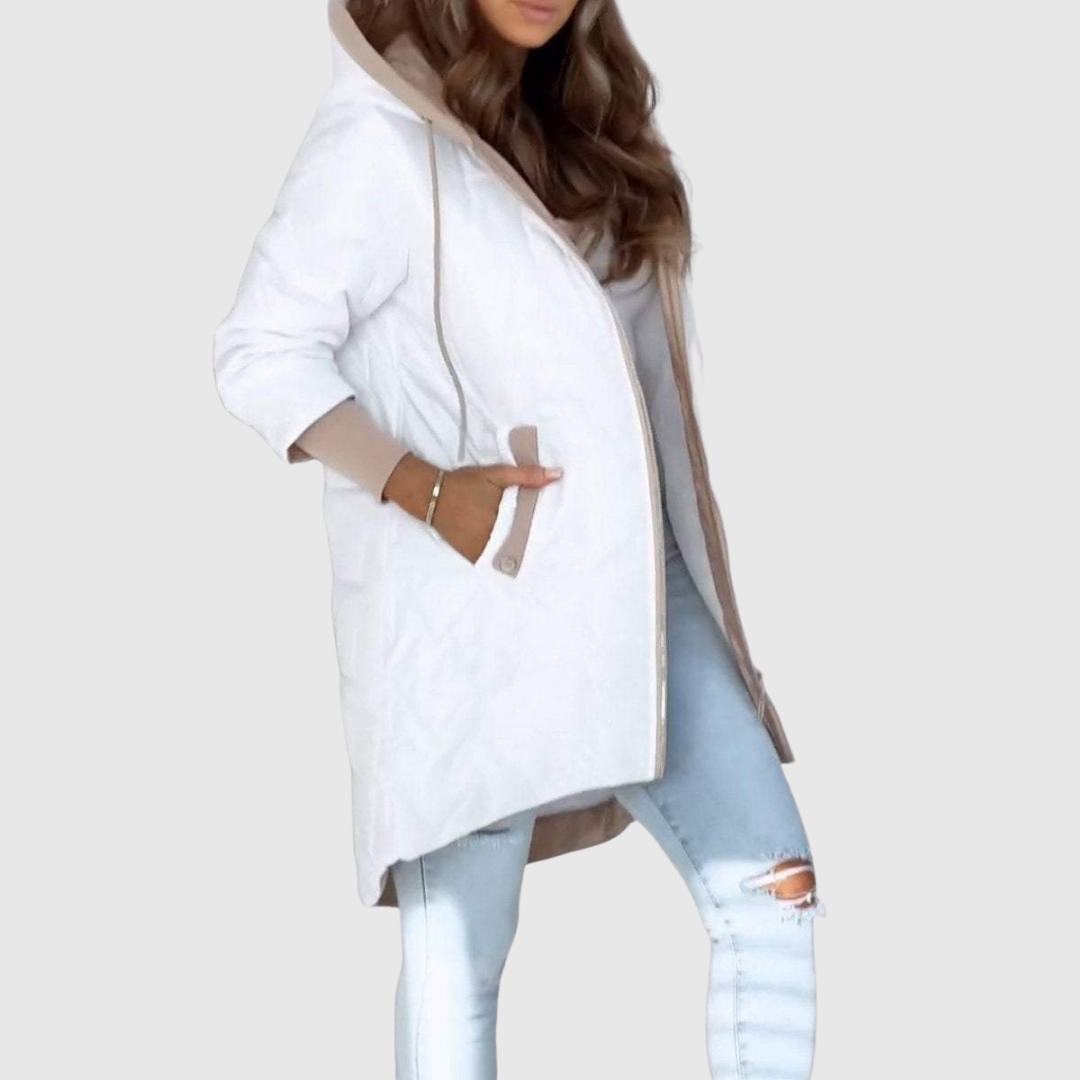 Women's Hooded Quilted Longline Puffer Jacket