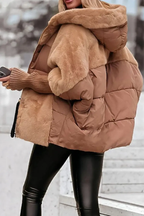 Damen-Steppjacke aus Kunstpelz