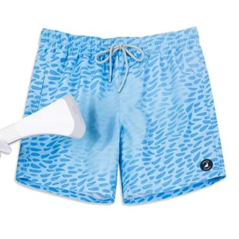 Men's Colour-Changing Swim Shorts with Gradient Quick-Dry Design