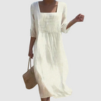 Women's Square Neck Relaxed Midi Dress