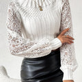 Women’s Lace Sleeve Ribbed Knit Top