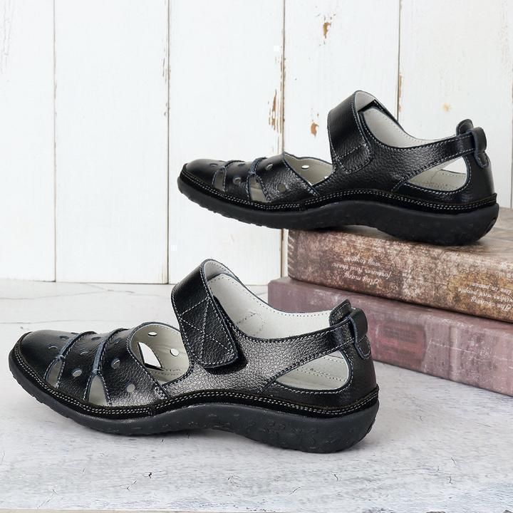 Sandalias de paseo para mujer con recortes y cierre de gancho y bucle