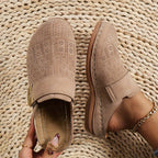 Women's Perforated Mule Shoes with Closed Toe for Everyday Comfort