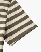 Men's Classic Breton Striped Polo Shirt with Contrast Collar and Textured Knit Finish