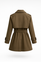 Damen-Trenchcoat mit zweireihiger Knopfleiste und Gürtel