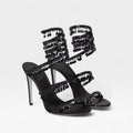 Damen-Stilettosandalen mit Verzierungen und Riemchen zum Umschlingen