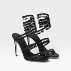Damen-Stilettosandalen mit Verzierungen und Riemchen zum Umschlingen
