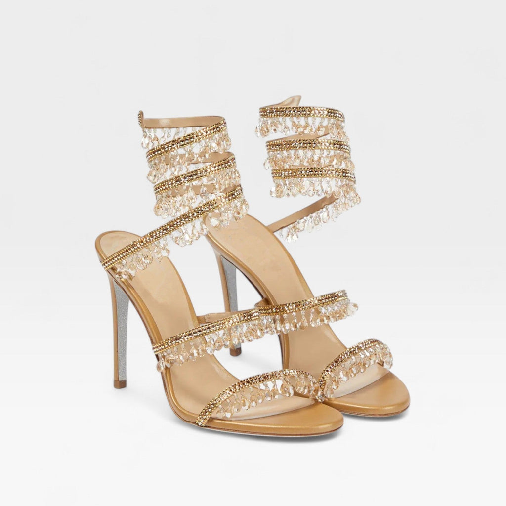 Damen-Stilettosandalen mit Verzierungen und Riemchen zum Umschlingen