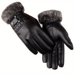 Gants d’hiver pour homme à poignets en fausse fourrure