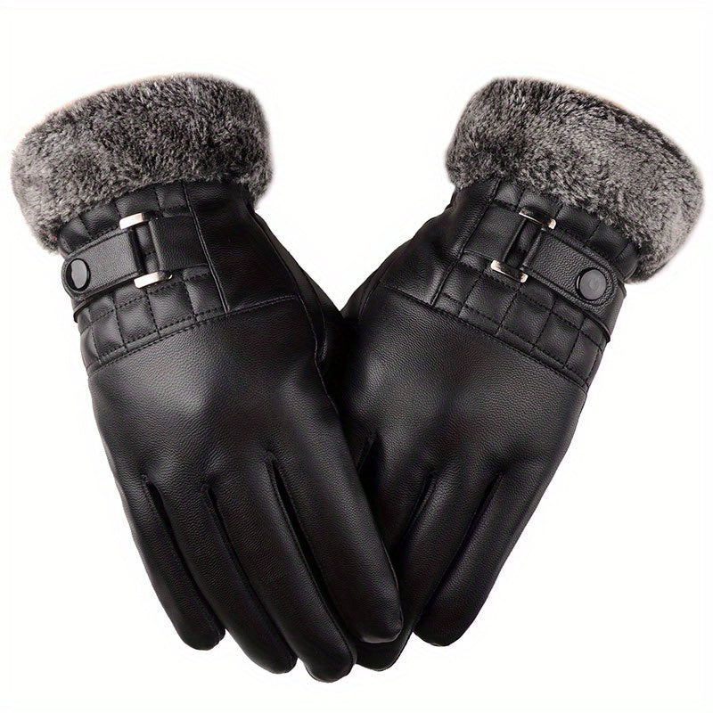 Gants d’hiver pour homme à poignets en fausse fourrure