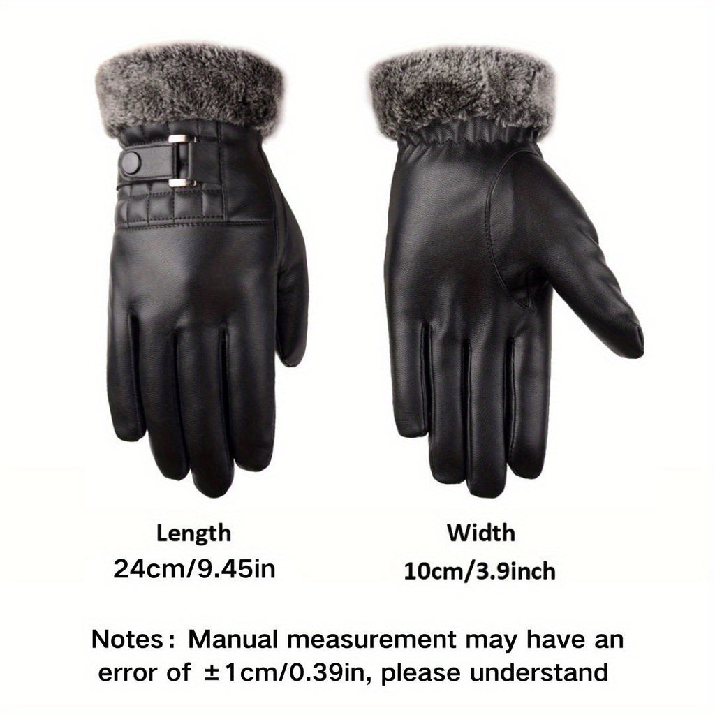 Gants d’hiver pour homme à poignets en fausse fourrure
