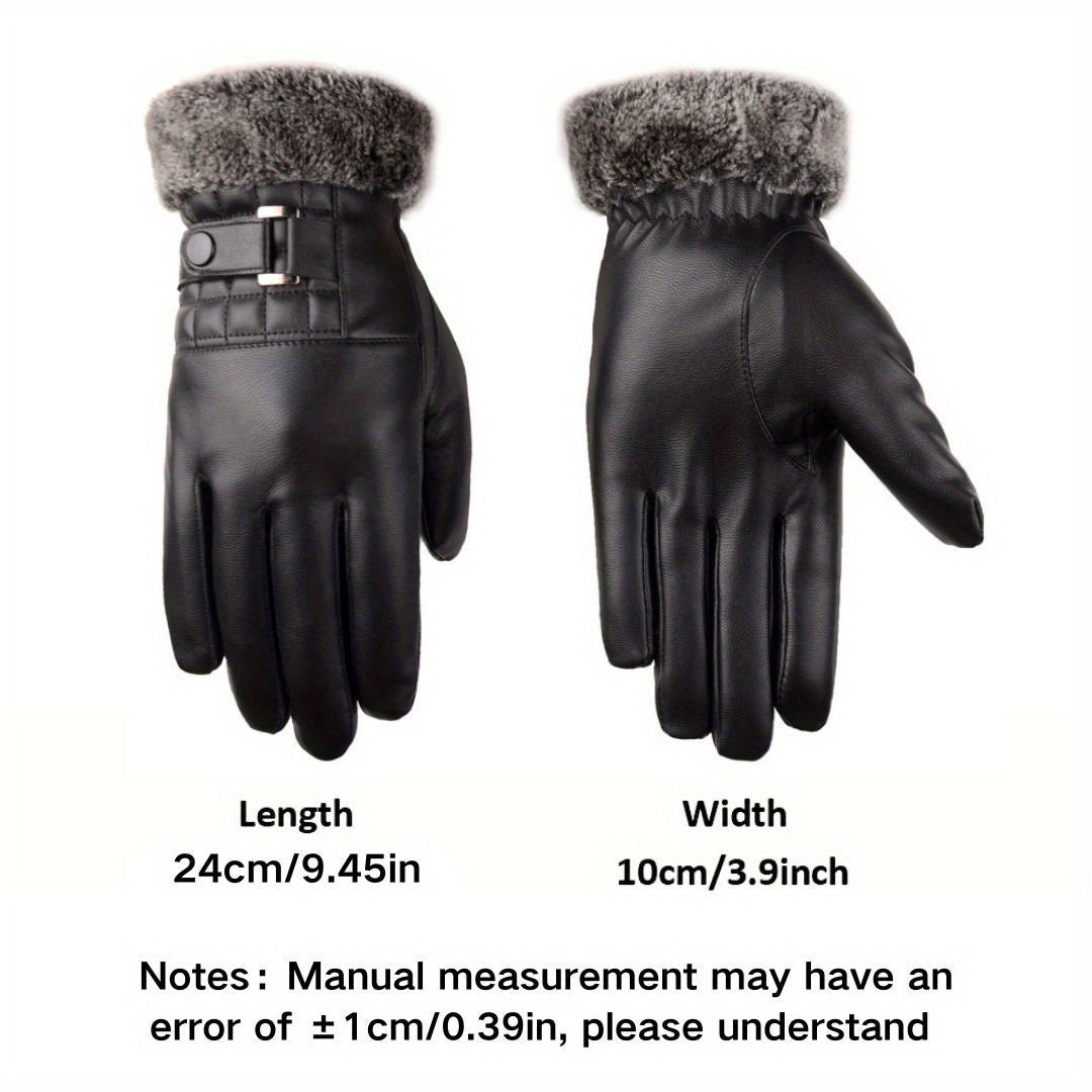 Gants d’hiver pour homme à poignets en fausse fourrure