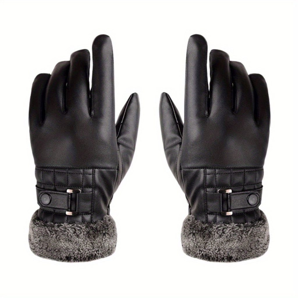 Gants d’hiver pour homme à poignets en fausse fourrure