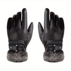 Gants d’hiver pour homme à poignets en fausse fourrure