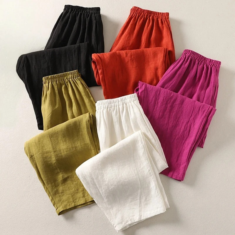 Women's Relaxed Elastic Waist Straight Leg Pants