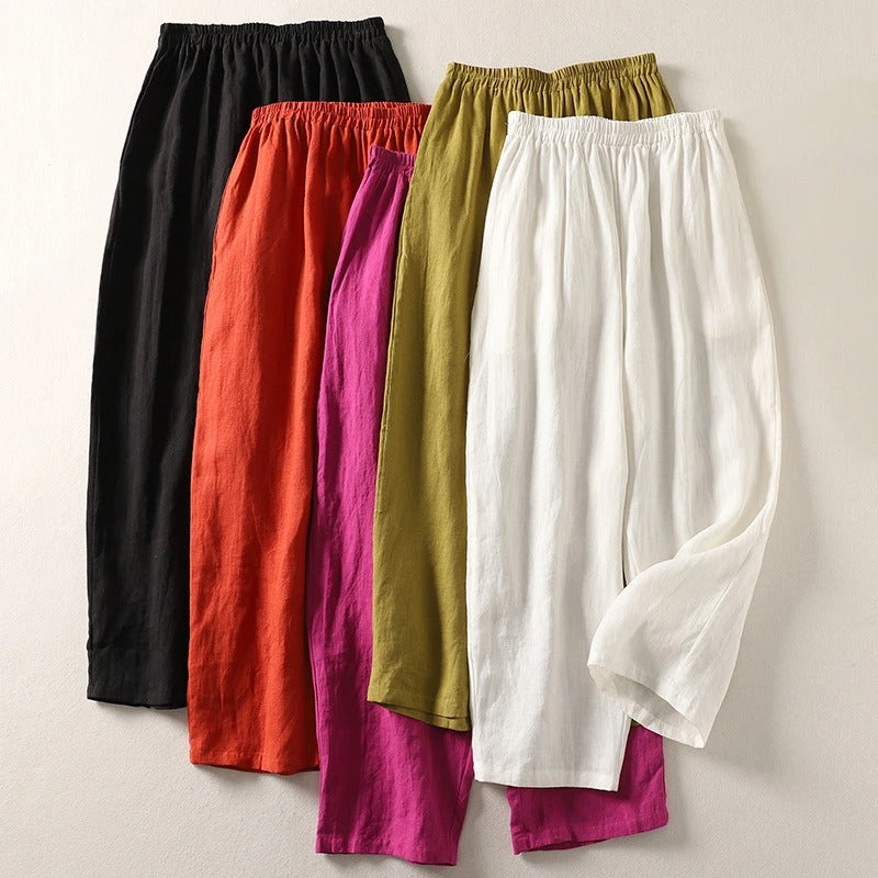 Women's Relaxed Elastic Waist Straight Leg Pants