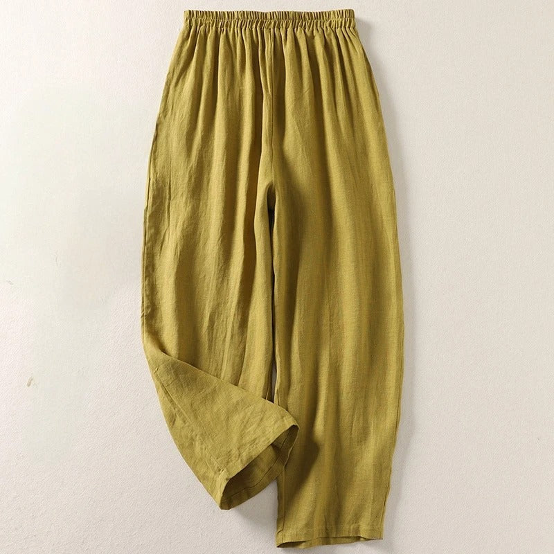 Women's Relaxed Elastic Waist Straight Leg Pants