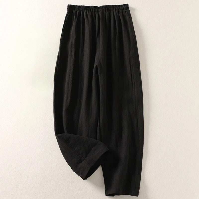 Women's Relaxed Elastic Waist Straight Leg Pants
