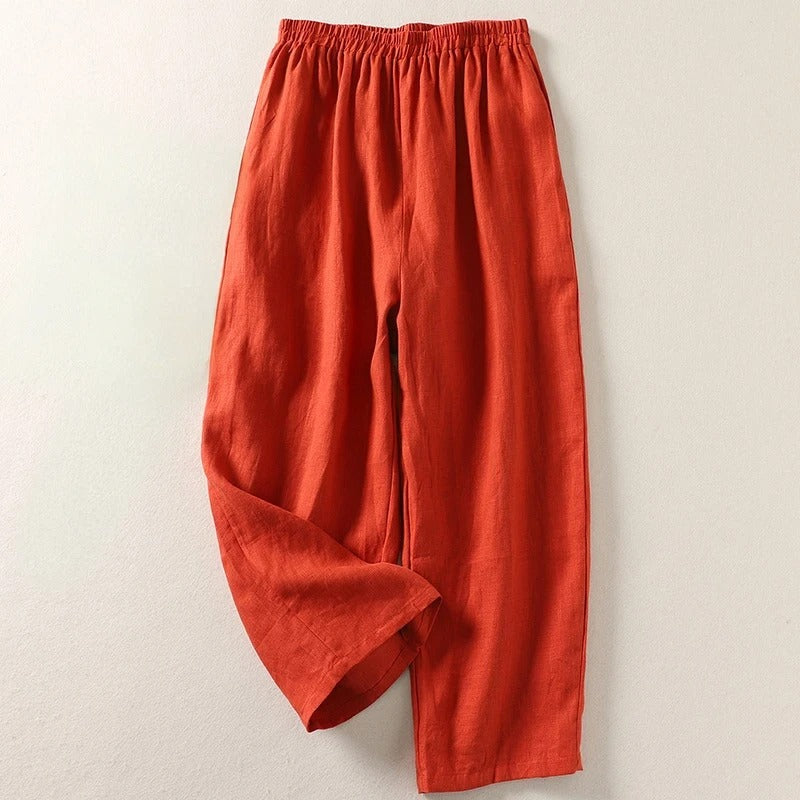 Women's Relaxed Elastic Waist Straight Leg Pants