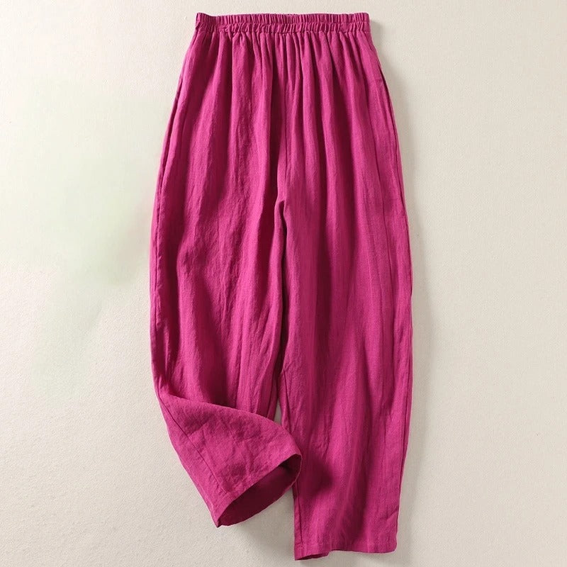 Women's Relaxed Elastic Waist Straight Leg Pants