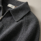 Suéter de punto para mujer con cuello y cremallera de un cuarto