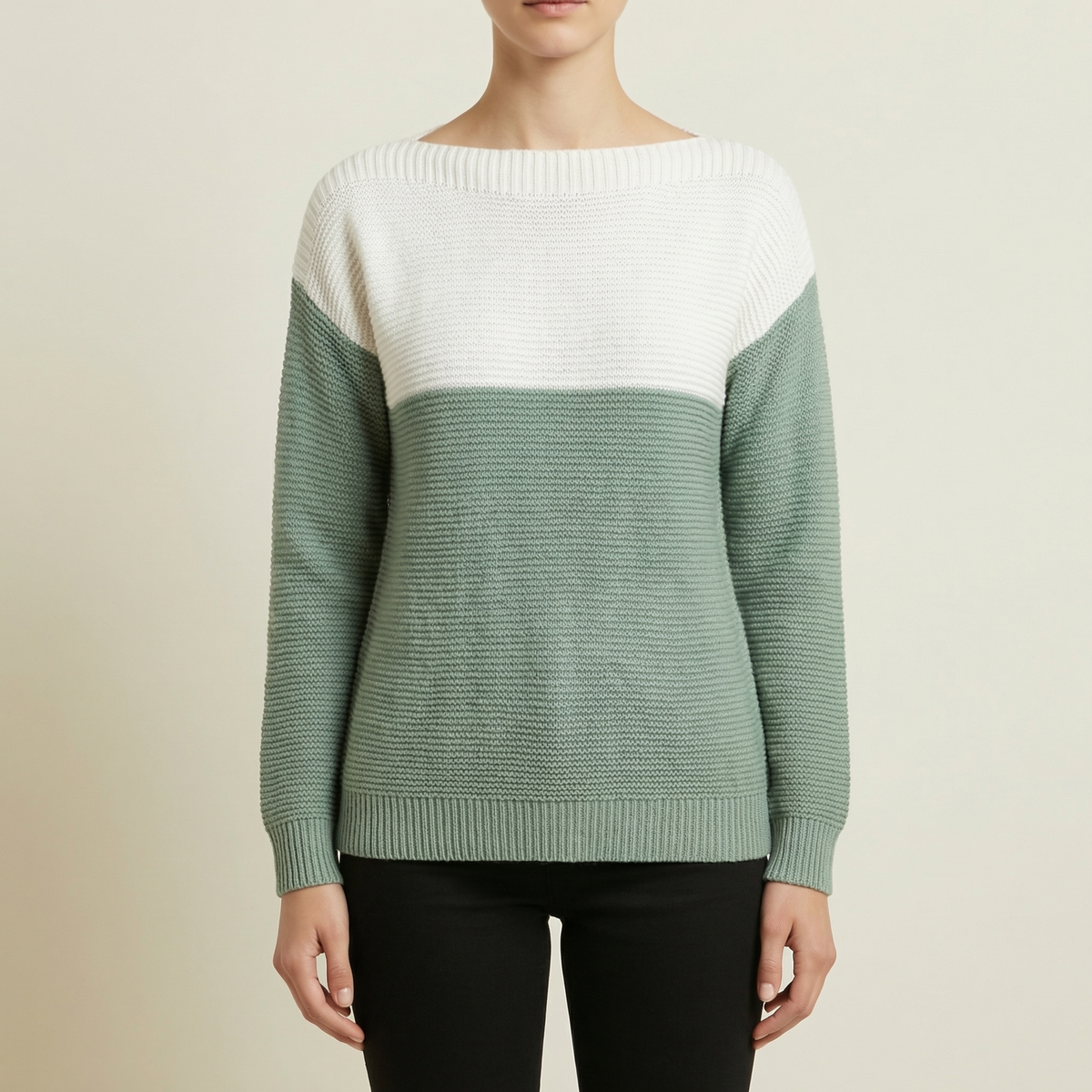 Pull en maille color block pour femme