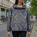 Bedruckte Damen-Kapuzenjacke mit Reißverschluss