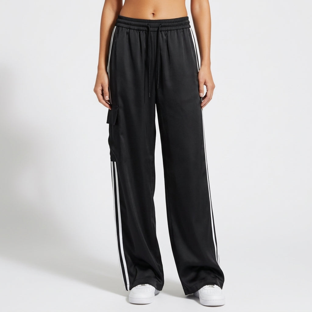 Pantalon cargo de survêtement pour femme à jambes larges