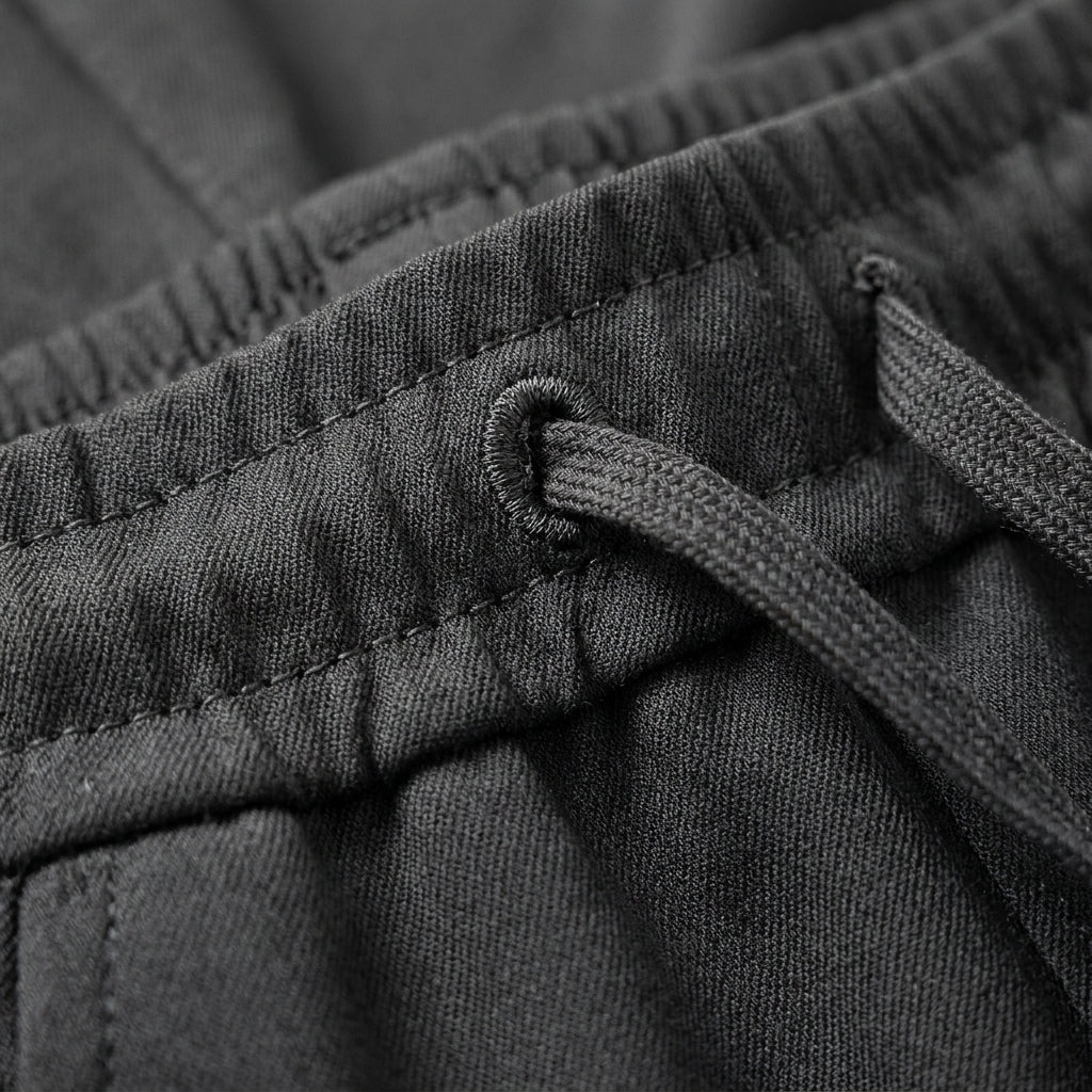 Lockere Damenhose mit weitem Bein und Kordelzug