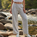 Lockere Damenhose mit weitem Bein und Kordelzug