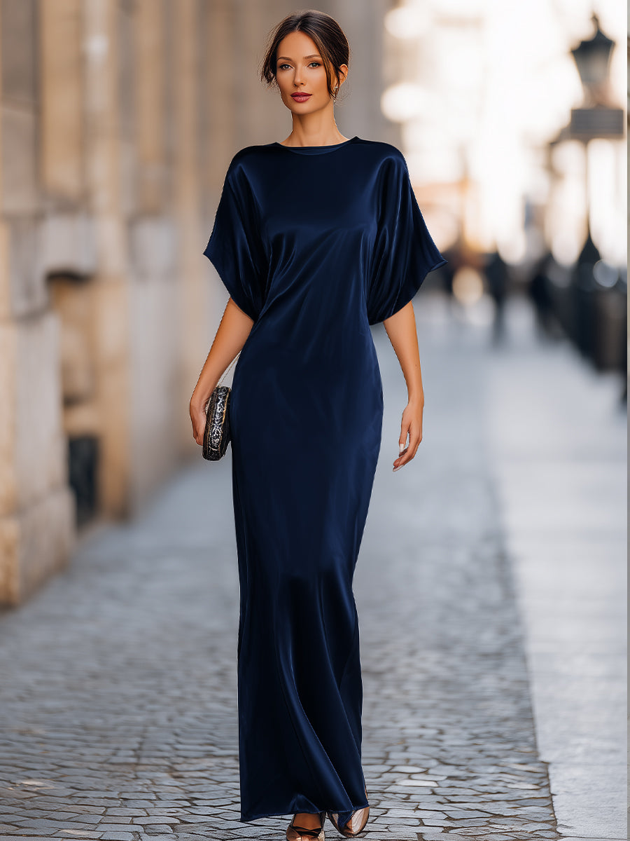 Elegant batwing-maxikjole til kvinder