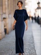 Elegant batwing-maxikjole til kvinder