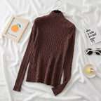 Women's Mock Neck Cable Knit Sweater with Long Sleeves