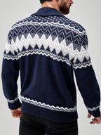 Nordisk cardigan med mønster til mænd