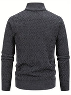 Cardigan da uomo con motivo geometrico e chiusura a zip