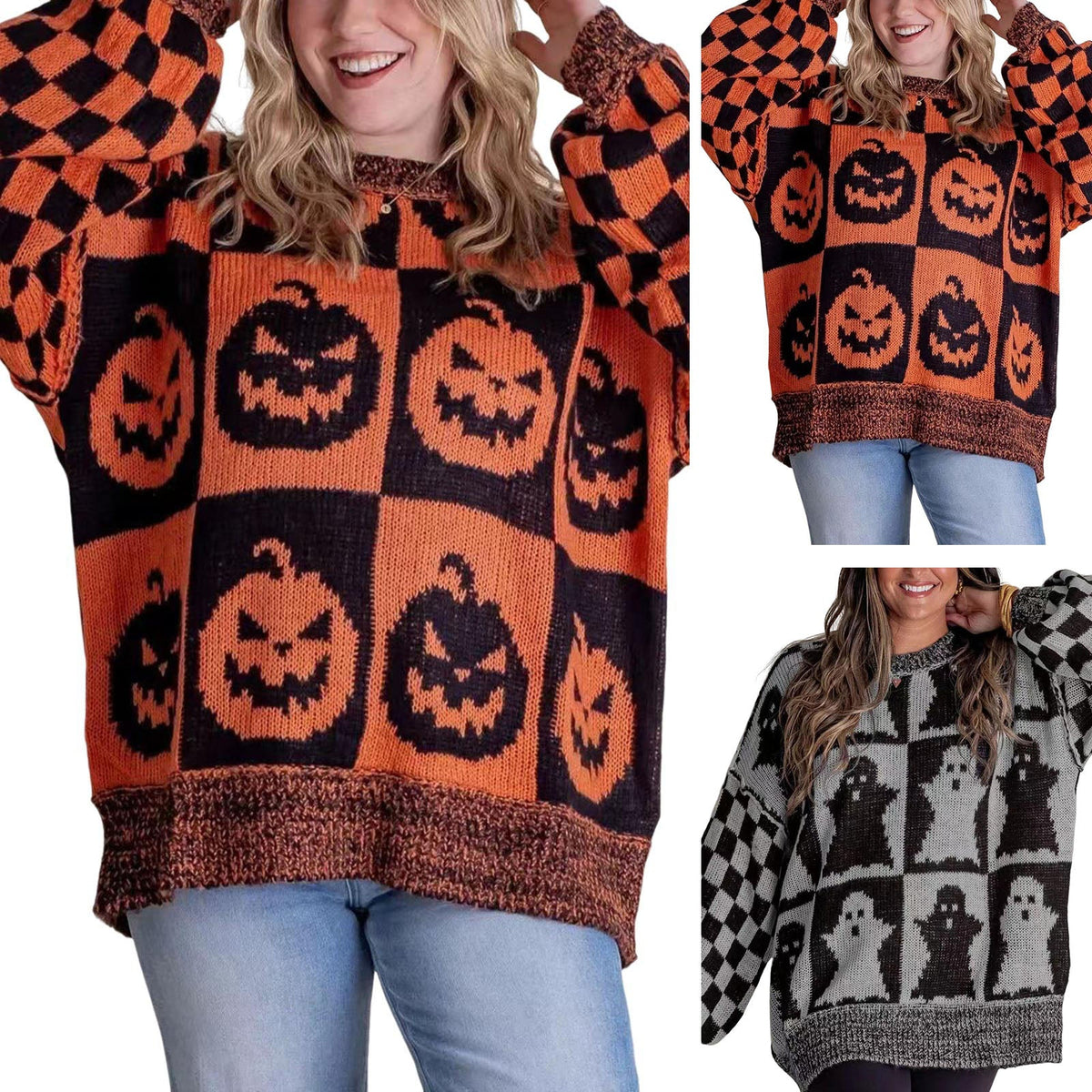 Pull de citrouille d’Halloween pour femmes