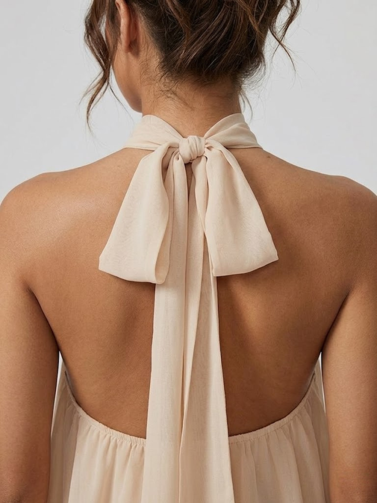 Women's Elegant Halter Neck Layered Chiffon Mini Dress