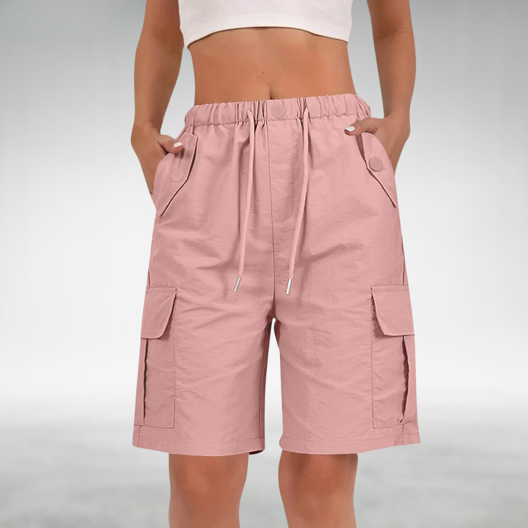 Cargo-Bermudashorts für Damen mit Kordelzug
