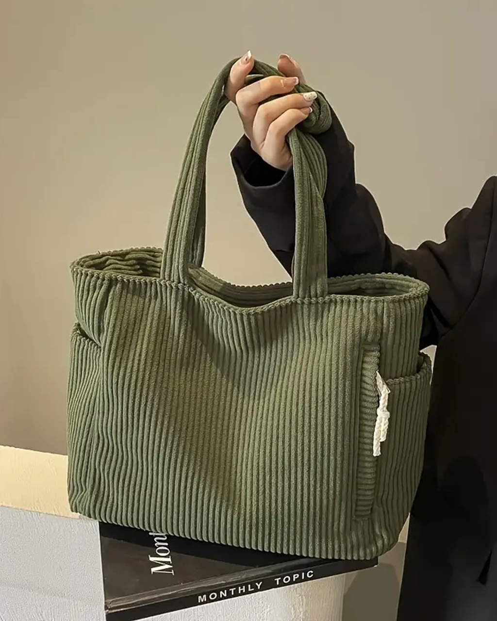 Skuldertaske i fløjl til kvinder