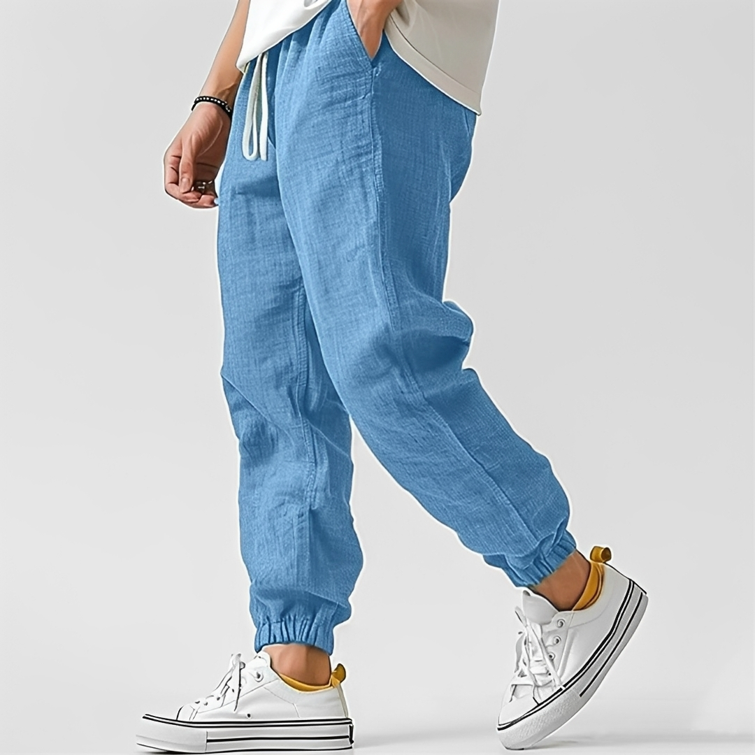 Men's Drawstring Elastic Waist Tapered Jogger Pants with Pockets