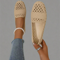 Hæklede slip-on-flade sko til kvinder