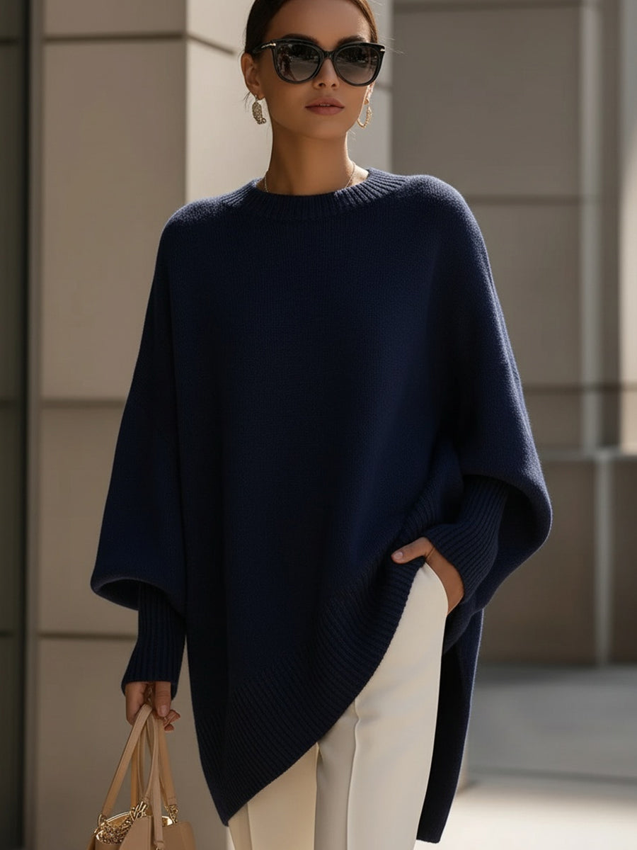 Poncho de punto oversize para mujer