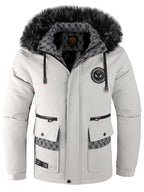 Veste d’hiver pour homme à capuche en fourrure