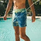 Men's Colour-Changing Swim Shorts with Gradient Quick-Dry Design