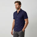 Men’s Short Sleeve Linen Shirt with Classic Collar