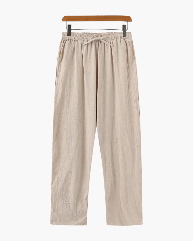 Herren Leichte Kordelzug-Hose mit schmal zulaufendem Bein, elastischem Bund und entspanntem Alltags-Schnitt