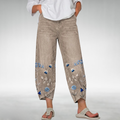 Damjeans med broderade tunnelformade ben