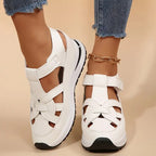 Damen Sandalen mit Ausschnitten und Plateau zum Gehen